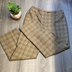 VINTAGE Wool Plaid Trousers Wide Leg Fully Lined Eclectic Grandma Women’s Sz 10